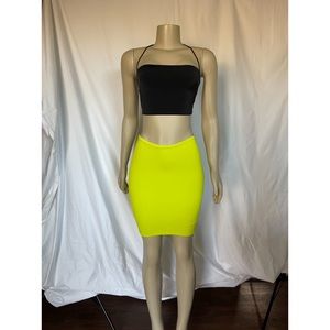 Lime green pencil skirt